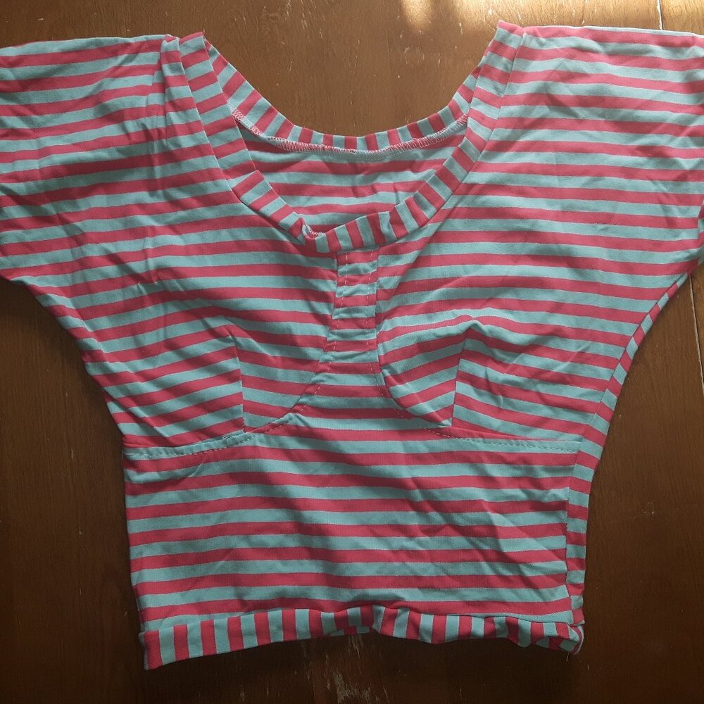Handmande stripped crop top Y2K